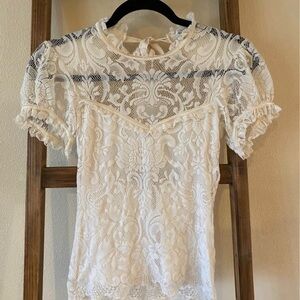 Vintage bebe Ivory Lace Blouse